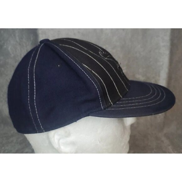 Black pinstripe Eastern Washington lined Zephyr Fitted 7 3/8 Blue Cap Eagles Hat - Picture 3 of 9
